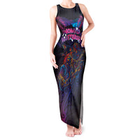 Aotearoa Arts Festival 2025 Tank Maxi Dress Maori Performing Art and Music - Rhythmic Vibes LT03 Women Black - Polynesian Pride