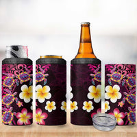 Hawaiian Turtles and Plumeria 4 in 1 Can Cooler Tumbler Polynesian Art Tribal Tattoo Cerise LT03 - Polynesian Pride