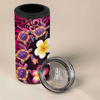 Hawaiian Turtles and Plumeria 4 in 1 Can Cooler Tumbler Polynesian Art Tribal Tattoo Cerise LT03 - Polynesian Pride