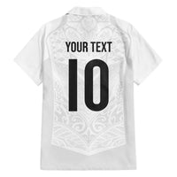 Custom New Zealand Football Family Matching Off The Shoulder Long Sleeve Dress and Hawaiian Shirt The Whites-Sporty T90 Style LT03 - Polynesian Pride