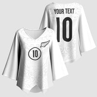 Custom New Zealand Football Kimono Sleeve Blouse The Whites-Sporty T90 Style LT03 - Polynesian Pride