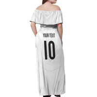 Custom New Zealand Football Off Shoulder Maxi Dress The Whites-Sporty T90 Style LT03 - Polynesian Pride