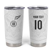 Custom New Zealand Football Tumbler Cup The Whites-Sporty T90 Style LT03 White - Polynesian Pride
