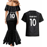 Custom Aotearoa Rugby Couples Matching Mermaid Dress and Hawaiian Shirt The Blacks-Sporty T90 Style - Polynesian Pride