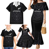 Custom Aotearoa Rugby Family Matching Mermaid Dress and Hawaiian Shirt The Blacks-Sporty T90 Style LT03 - Polynesian Pride