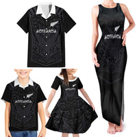 Custom Aotearoa Rugby Family Matching Tank Maxi Dress and Hawaiian Shirt The Blacks-Sporty T90 Style LT03 - Polynesian Pride