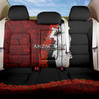 Tonga ANZAC Day Back Car Seat Cover Red Poppies Flower Soldier Lest We Forget LT03 One Size Red - Polynesian Pride