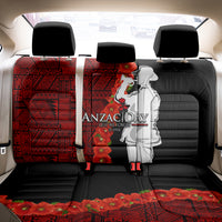 Tonga ANZAC Day Back Car Seat Cover Red Poppies Flower Soldier Lest We Forget LT03 - Polynesian Pride