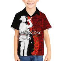 Tonga ANZAC Day Hawaiian Shirt Red Poppies Flower Soldier Lest We Forget LT03 - Polynesian Pride