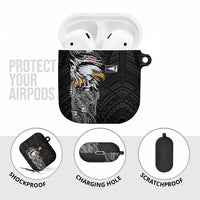 American Samoa Flag Day AirPods Case Tribal Tattoo with Eagle Black