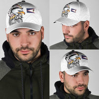 American Samoa Flag Day Classic Cap Tribal Tattoo with Eagle White