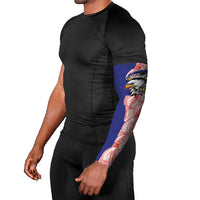 American Samoa Flag Day Arm Sleeves Tribal Tattoo with Eagle Blue-Red