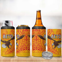 American Samoa Flag Day 4 in 1 Can Cooler Tumbler Fautasi Race Pago Pago-Aeto Eagle Wings Tribal Style