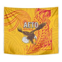 American Samoa Flag Day Tapestry Fautasi Race Pago Pago-Aeto Eagle Wings Tribal Style