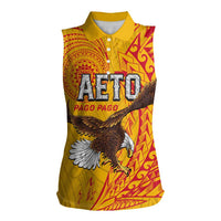 Personalised American Samoa Flag Day Women Sleeveless Polo Shirt Fautasi Race Pago Pago-Aeto Eagle Wings Tribal Style LT03 Female Multicolor - Polynesian Pride