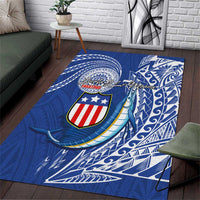 American Samoa Flag Day Area Rug Fautasi Race Fagatogo-Iseula O Le Moana Sailfish Tribal Style LT03 Multicolor - Polynesian Pride