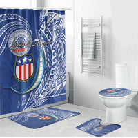American Samoa Flag Day Bathroom Set Fautasi Race Fagatogo-Iseula O Le Moana Sailfish Tribal Style LT03 Bathroom Set (4 pcs) Multicolor - Polynesian Pride