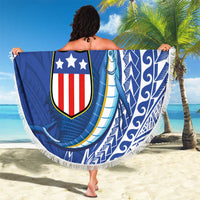 American Samoa Flag Day Beach Blanket Fautasi Race Fagatogo-Iseula O Le Moana Sailfish Tribal Style LT03 - Polynesian Pride
