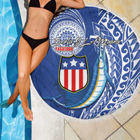 American Samoa Flag Day Beach Blanket Fautasi Race Fagatogo-Iseula O Le Moana Sailfish Tribal Style LT03 - Polynesian Pride
