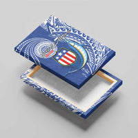 American Samoa Flag Day Canvas Wall Art Fautasi Race Fagatogo-Iseula O Le Moana Sailfish Tribal Style LT03 - Polynesian Pride