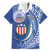 Personalised American Samoa Flag Day Family Matching Off Shoulder Maxi Dress and Hawaiian Shirt Fautasi Race Fagatogo-Iseula O Le Moana Sailfish Tribal Style LT03 Dad's Shirt - Short Sleeve Multicolor - Polynesian Pride