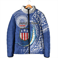 Personalised American Samoa Flag Day Padded Jacket Fautasi Race Fagatogo-Iseula O Le Moana Sailfish Tribal Style LT03 - Polynesian Pride