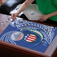 American Samoa Flag Day Puzzle Fautasi Race Fagatogo-Iseula O Le Moana Sailfish Tribal Style LT03 - Polynesian Pride