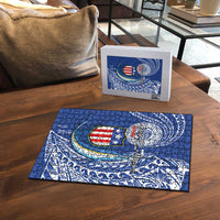 American Samoa Flag Day Puzzle Fautasi Race Fagatogo-Iseula O Le Moana Sailfish Tribal Style LT03 - Polynesian Pride