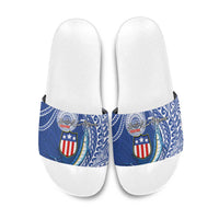 American Samoa Flag Day Slide Sandals Fautasi Race Fagatogo-Iseula O Le Moana Sailfish Tribal Style LT03 Multicolor - Polynesian Pride
