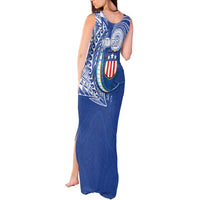 Personalised American Samoa Flag Day Tank Maxi Dress Fautasi Race Fagatogo-Iseula O Le Moana Sailfish Tribal Style LT03 - Polynesian Pride