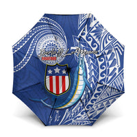 American Samoa Flag Day Umbrella Fautasi Race Fagatogo-Iseula O Le Moana Sailfish Tribal Style LT03 One Size Folded 11.42 inch Opened Diameter 37.4 inch Multicolor - Polynesian Pride