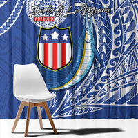American Samoa Flag Day Window Curtain Fautasi Race Fagatogo-Iseula O Le Moana Sailfish Tribal Style LT03 - Polynesian Pride