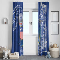 American Samoa Flag Day Window Curtain Fautasi Race Fagatogo-Iseula O Le Moana Sailfish Tribal Style LT03 - Polynesian Pride