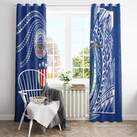 American Samoa Flag Day Window Curtain Fautasi Race Fagatogo-Iseula O Le Moana Sailfish Tribal Style LT03 - Polynesian Pride