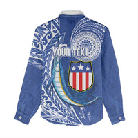 Personalised American Samoa Flag Day Women Casual Shirt Fautasi Race Fagatogo-Iseula O Le Moana Sailfish Tribal Style LT03 - Polynesian Pride