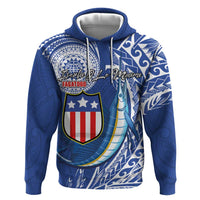 Personalised American Samoa Flag Day Zip Hoodie Fautasi Race Fagatogo-Iseula O Le Moana Sailfish Tribal Style LT03 Pullover Hoodie Multicolor - Polynesian Pride