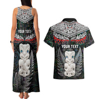 New Zealand Hei Tiki Couples Matching Tank Maxi Dress and Hawaiian Shirt Maori Green Papua Shell Pattern LT03 - Polynesian Pride