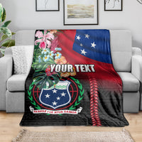 Personalised Samoa Indenpendence Day Blanket Tropical Samoan Coat of Arms With Siapo Pattern LT03 - Polynesian Pride
