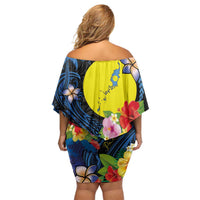 Palau Independence Day Family Matching Off Shoulder Short Dress and Hawaiian Shirt Melanesian Tattoo with Hibiscus LT03 - Polynesian Pride