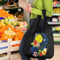 Palau Independence Day Grocery Bag Melanesian Tattoo with Hibiscus LT03 - Polynesian Pride