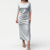 Hawaiian Turtles and Leis Puletasi Tribal Kakau Pattern Airy White Blue Cloud Vibe LT03 Long Dress White - Polynesian Pride
