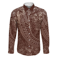 Hawaiian Turtles and Leis Family Matching Puletasi and Hawaiian Shirt Tribal Kakau Pattern Mocha Mousse Color LT03 Daughter's Dress Mocha Mousse - Polynesian Pride