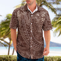 Hawaiian Turtles and Leis Hawaiian Shirt Tribal Kakau Pattern Mocha Mousse Color LT03 - Polynesian Pride