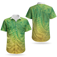 Hawaiian Turtles and Leis Couples Matching Tank Maxi Dress and Hawaiian Shirt Tribal Kakau Pattern Fresh Summer Vibe LT03 - Polynesian Pride