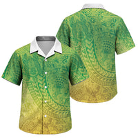 Hawaiian Turtles and Leis Family Matching Puletasi and Hawaiian Shirt Tribal Kakau Pattern Fresh Summer Vibe LT03 Son's Shirt Green - Polynesian Pride