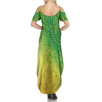Hawaiian Turtles and Leis Family Matching Summer Maxi Dress and Hawaiian Shirt Tribal Kakau Pattern Fresh Summer Vibe