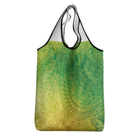 Hawaiian Turtles and Leis Grocery Bag Tribal Kakau Pattern Fresh Summer Vibe