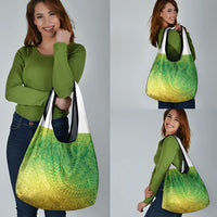 Hawaiian Turtles and Leis Grocery Bag Tribal Kakau Pattern Fresh Summer Vibe