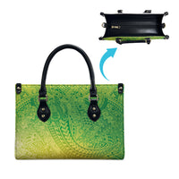 Hawaiian Turtles and Leis Leather Bag Tribal Kakau Pattern Fresh Summer Vibe