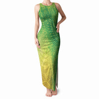 Hawaiian Turtles and Leis Tank Maxi Dress Tribal Kakau Pattern Fresh Summer Vibe LT03 Women Green - Polynesian Pride
